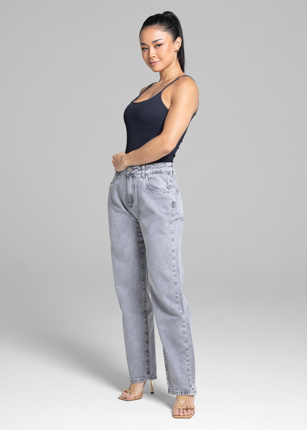 Calça Jeans Sawary Reta - 281723 CINZA