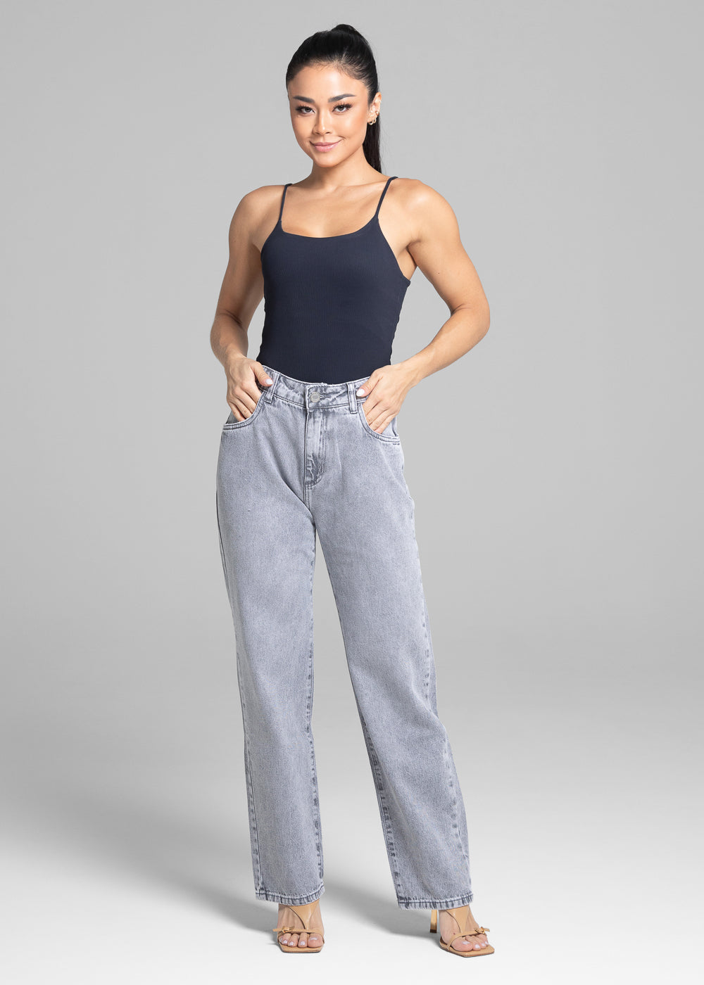 Calça Jeans Sawary Reta - 281723 CINZA