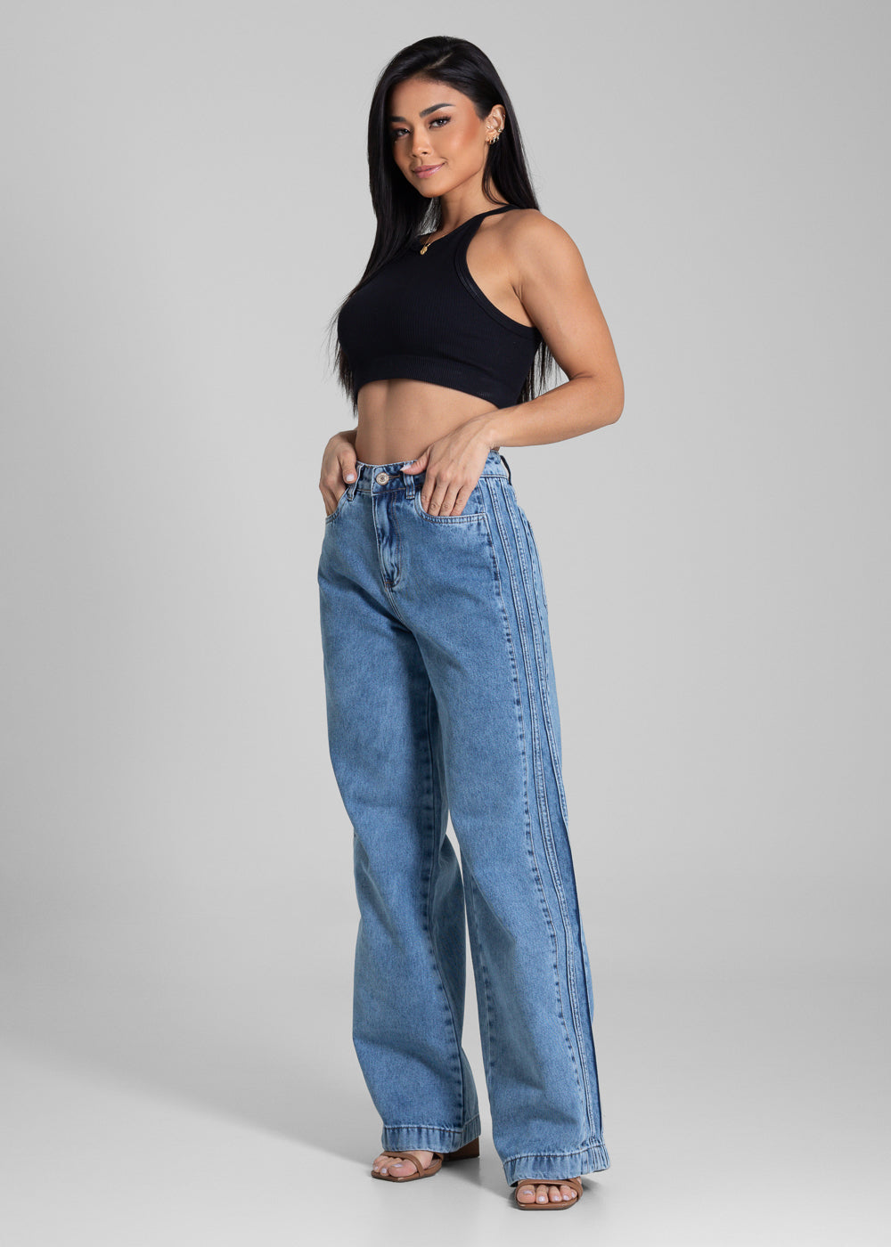 Calça Jeans Sawary Wide Leg - 281725 AZUL