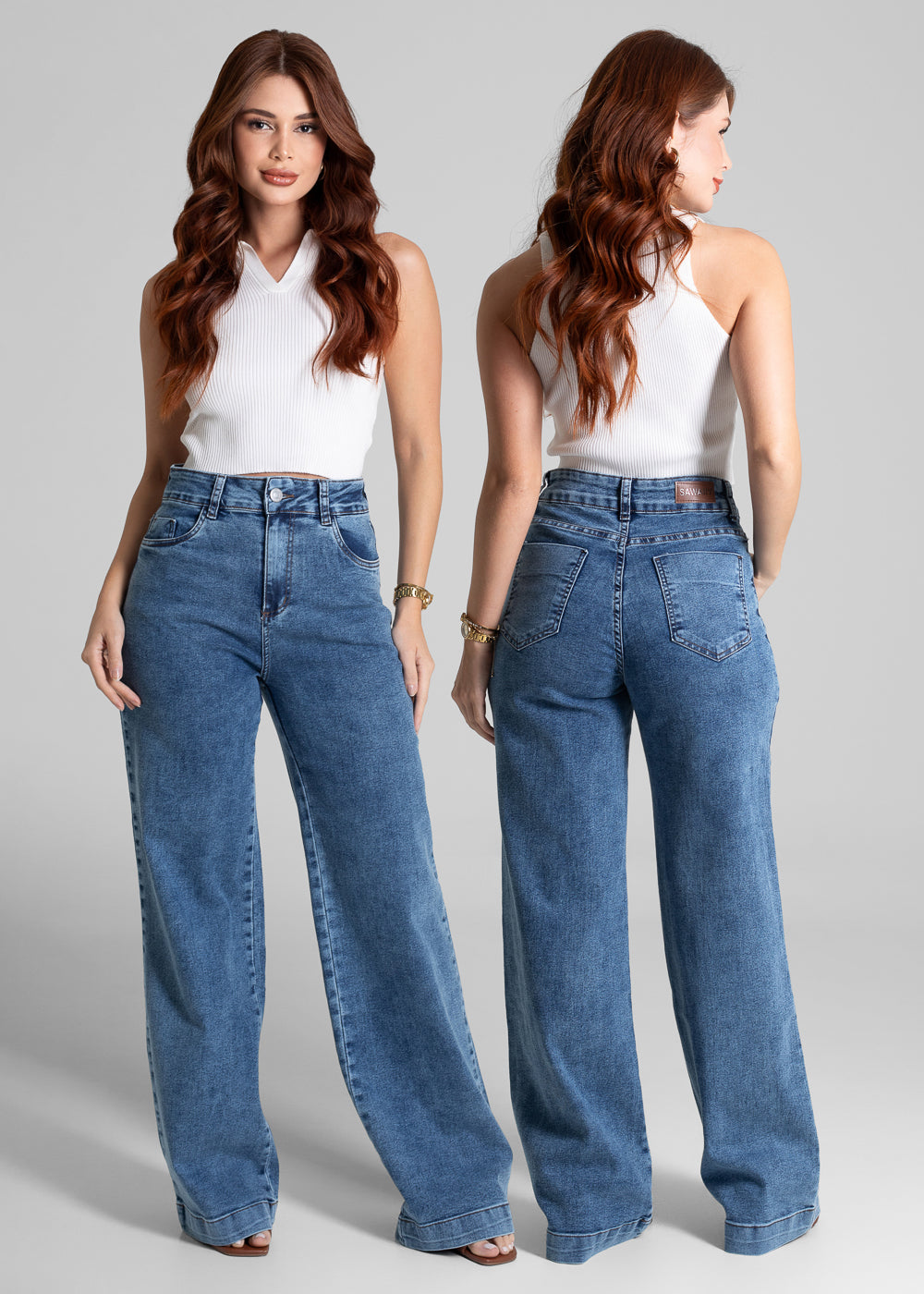 Calça Jeans Sawary Wide Leg - 281735 AZUL