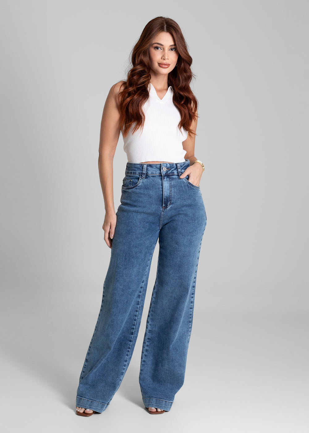 Calça Jeans Sawary Wide Leg - 281735 AZUL