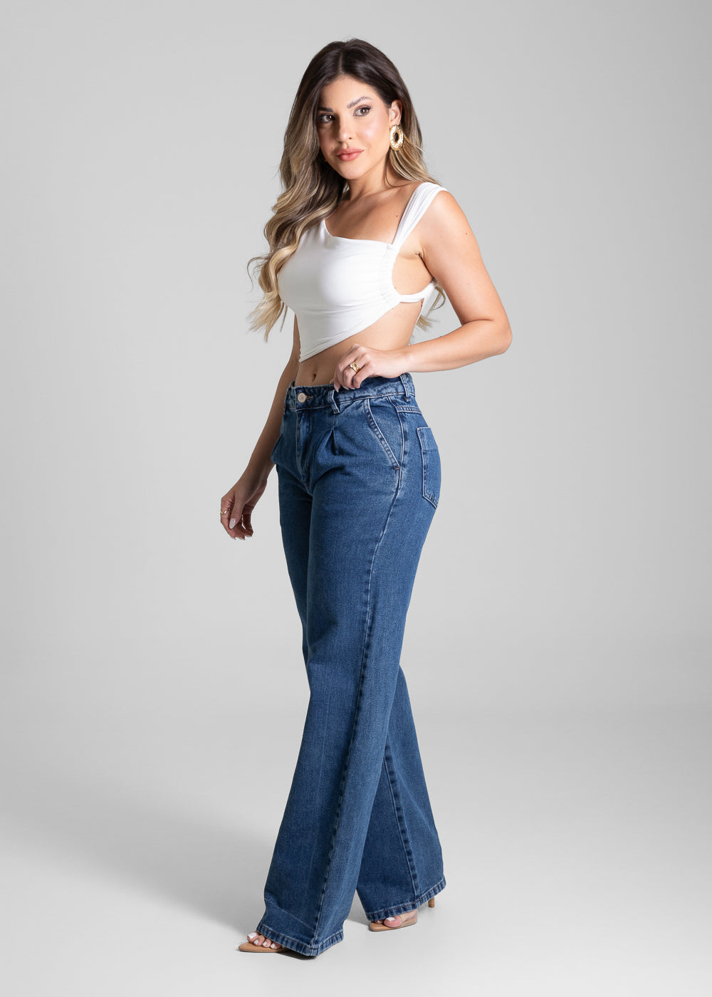Calça Jeans Sawary Wide Leg - 281751 AZUL