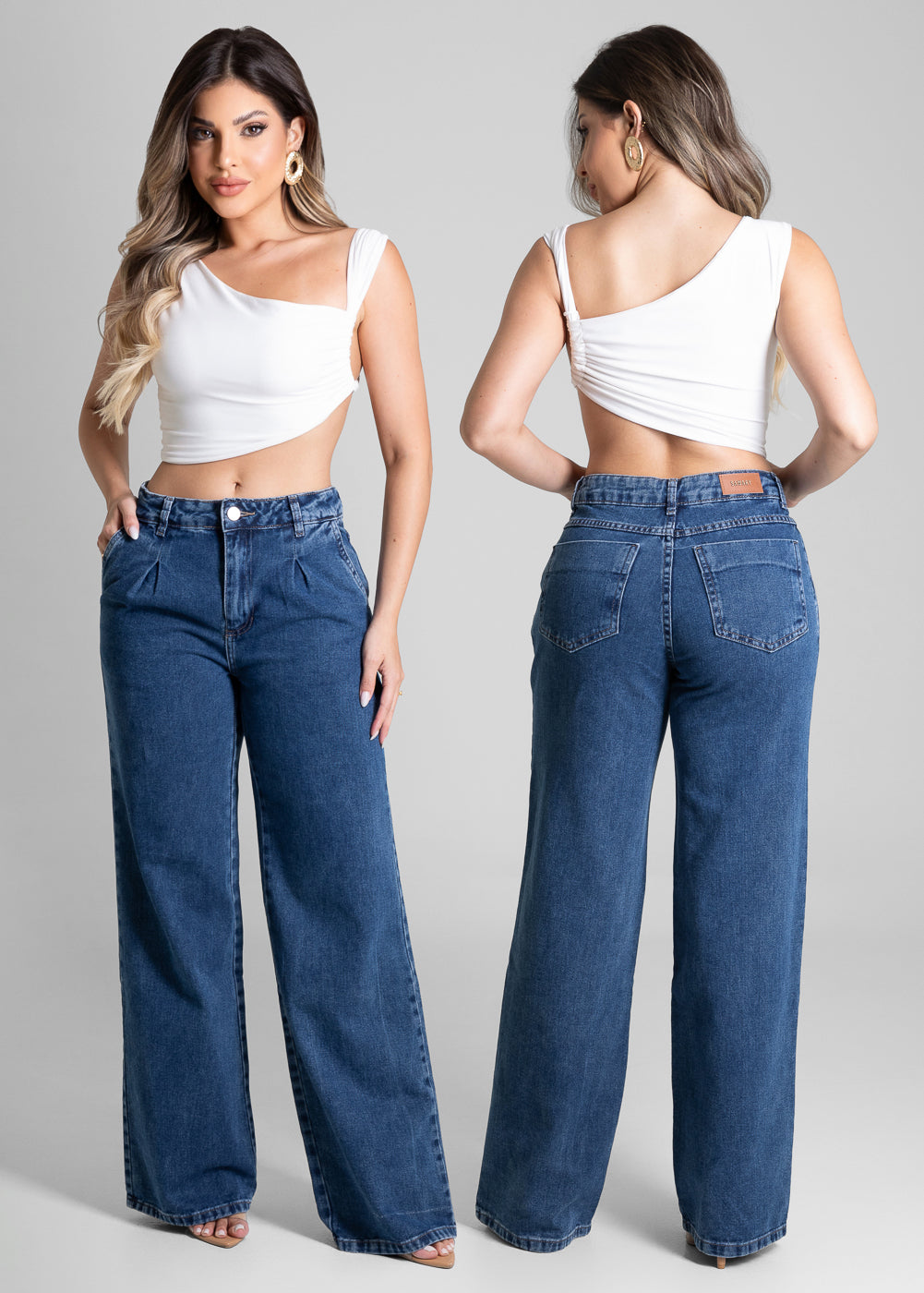 Calça Jeans Sawary Wide Leg - 281751 AZUL