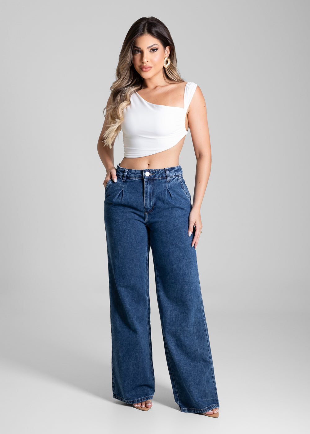 Calça Jeans Sawary Wide Leg - 281751 AZUL