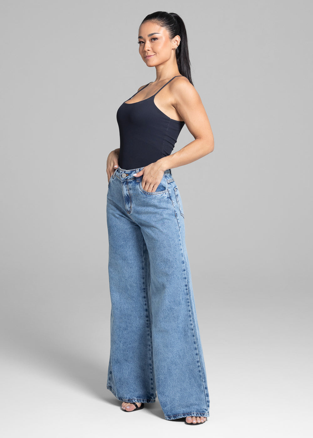 Calça Jeans Sawary Super Wide Leg - 281753 AZUL