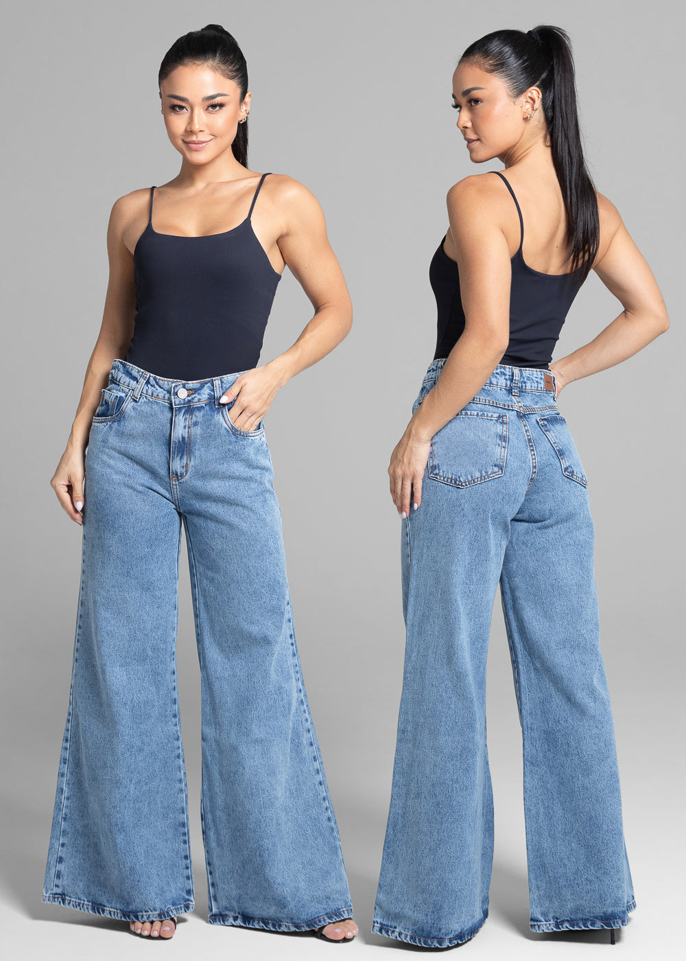Calça Jeans Sawary Super Wide Leg - 281753 AZUL