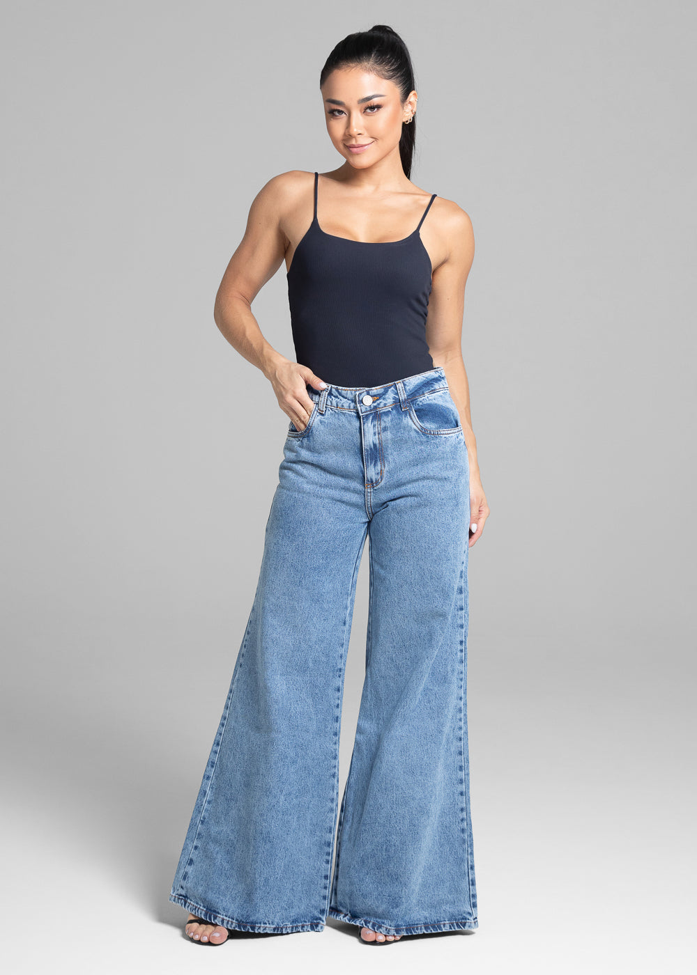 Calça Jeans Sawary Super Wide Leg - 281753 AZUL