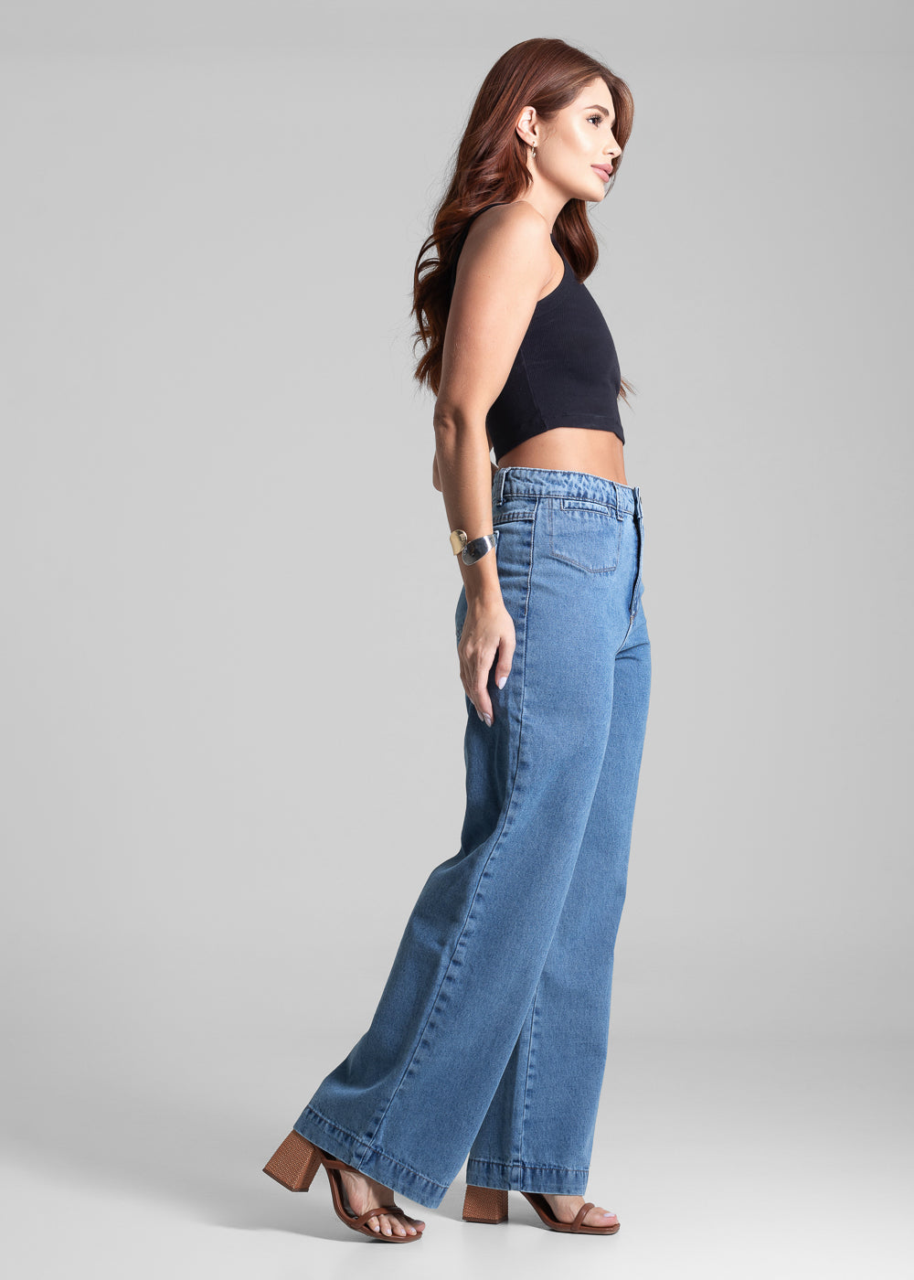 Calça Jeans Sawary Wide Leg Petit - 281754 AZUL