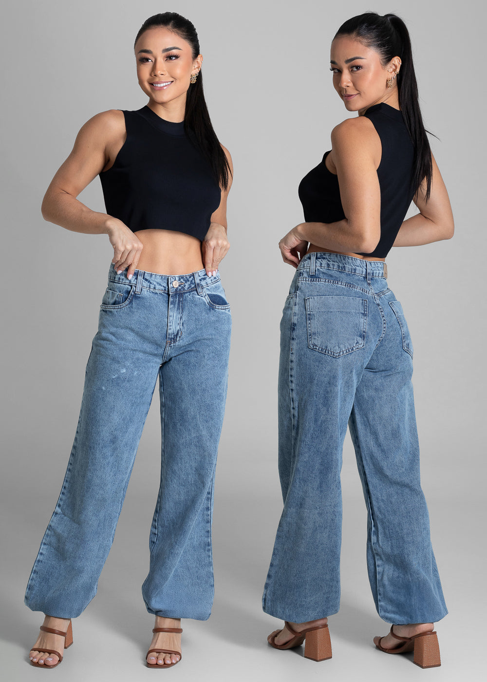 Calça Jeans Sawary Balonê - 281755 AZUL