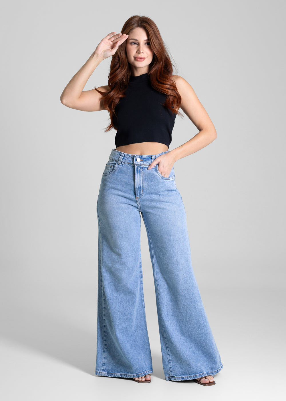 Calça Jeans Sawary Super Wide Leg - 281757 AZUL