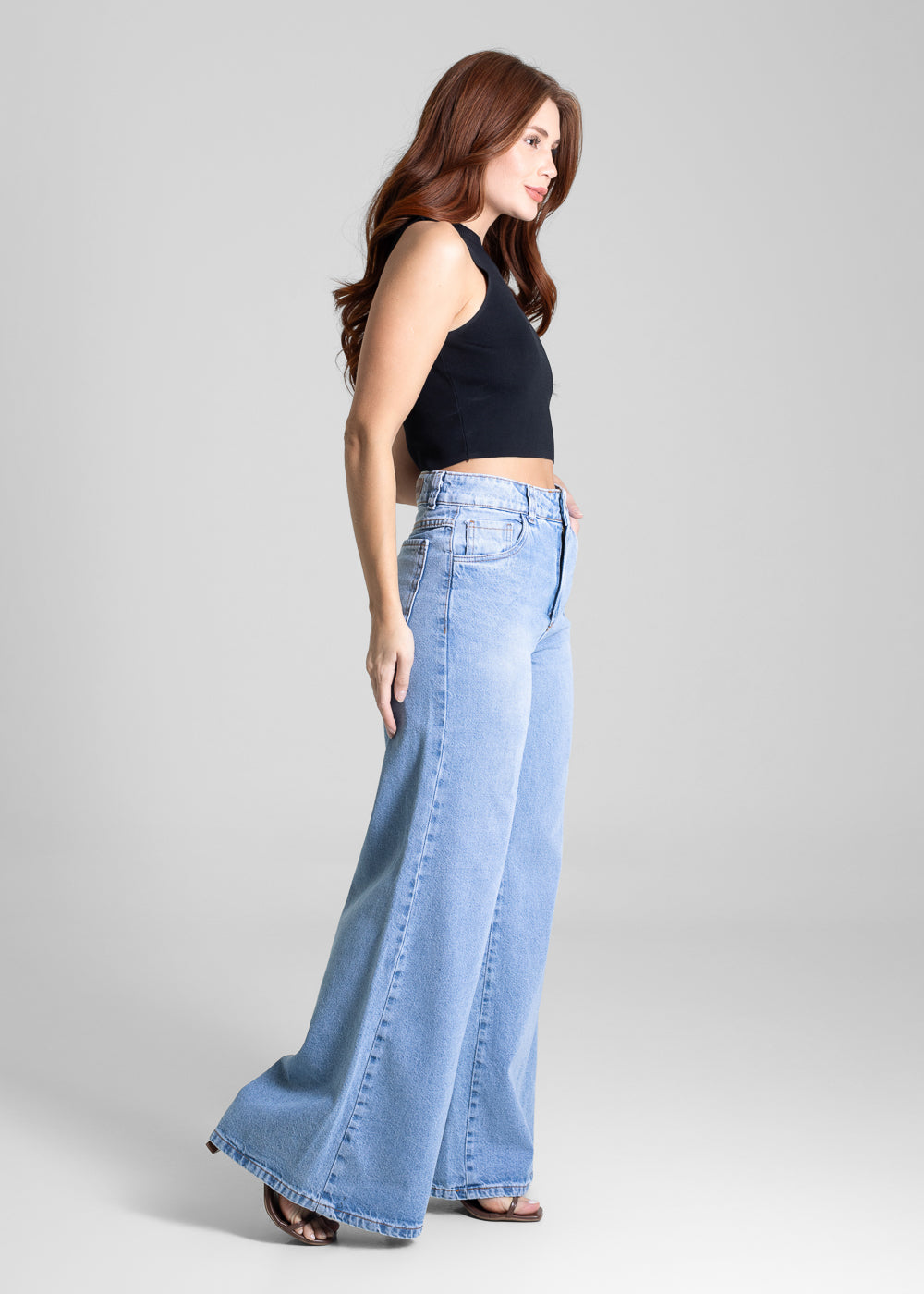 Calça Jeans Sawary Super Wide Leg - 281757 AZUL