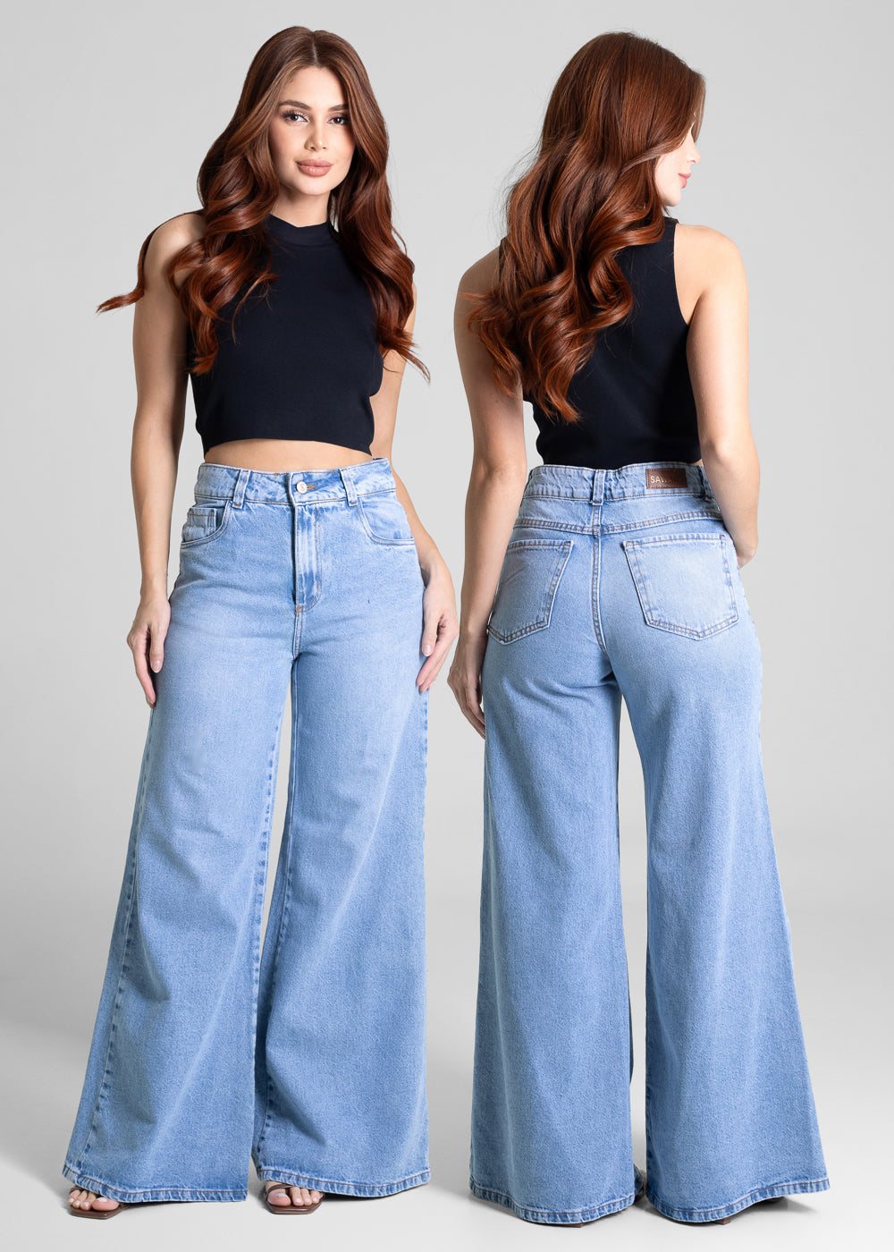Calça Jeans Sawary Super Wide Leg - 281757 AZUL