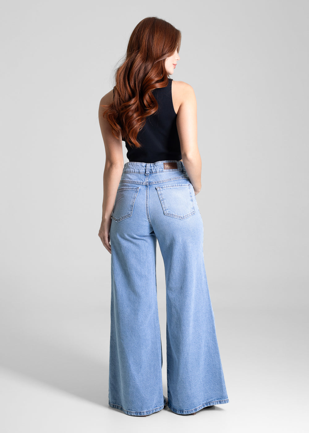 Calça Jeans Sawary Super Wide Leg - 281757 AZUL