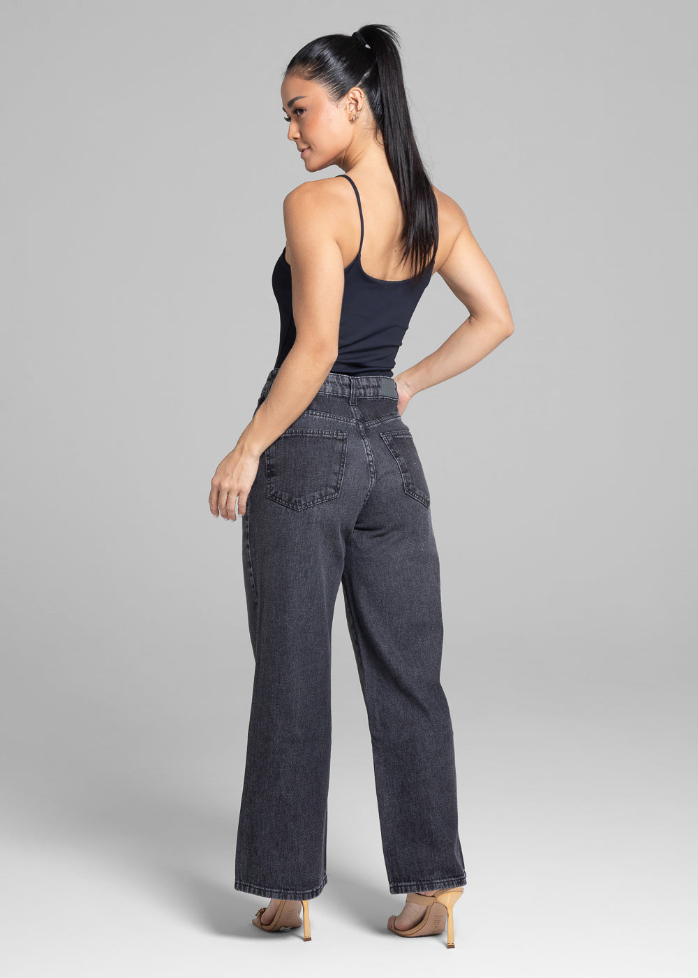 Calça Jeans Sawary Reta Petit - 281765 PRETO