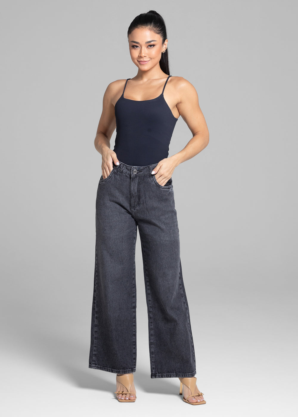 Calça Jeans Sawary Reta Petit - 281765 PRETO