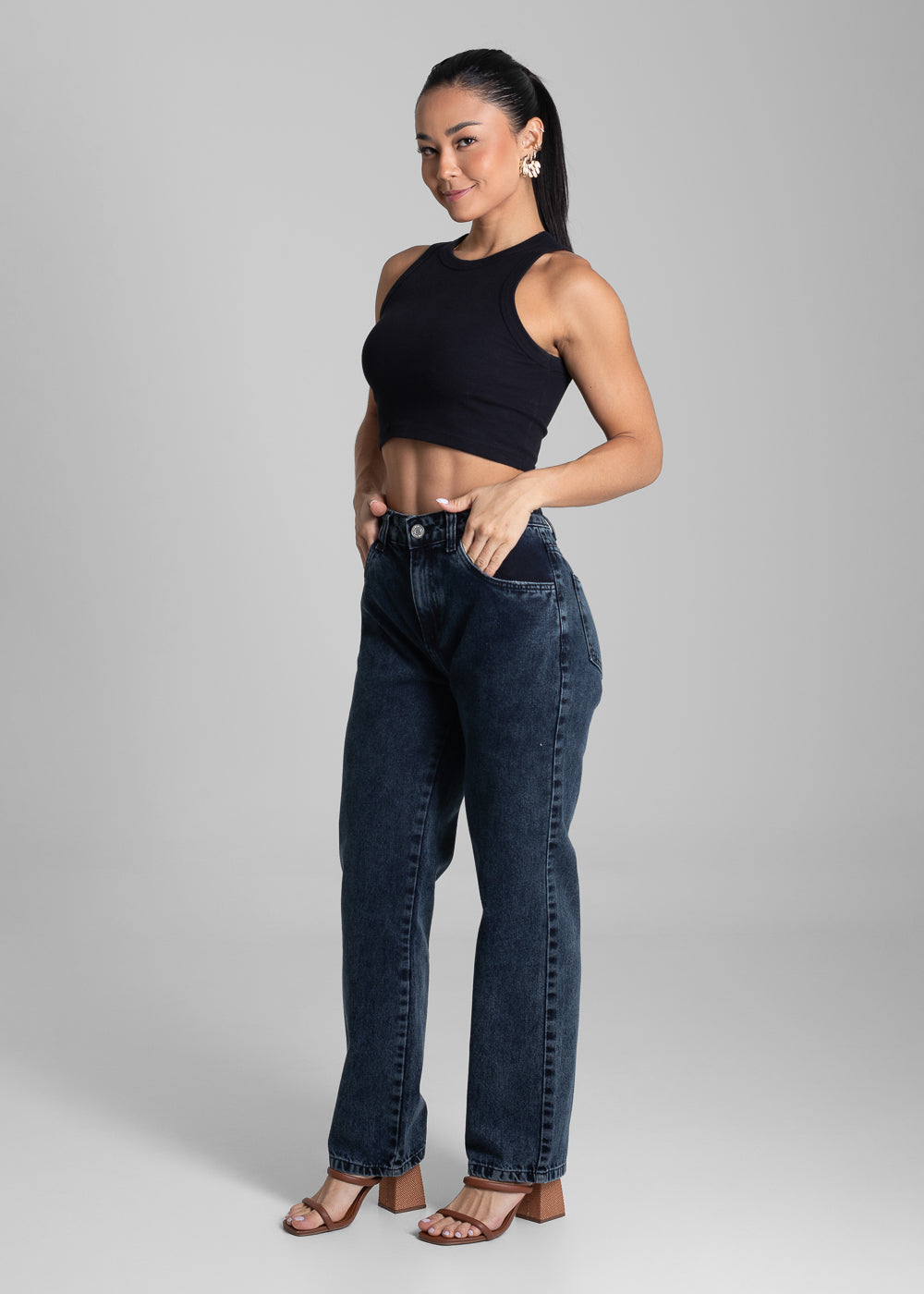 Calça Jeans Sawary Reta - 281785 PRETO