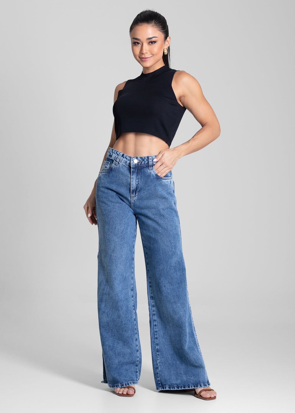 Calça Jeans Sawary Wide Leg - 281794 AZUL