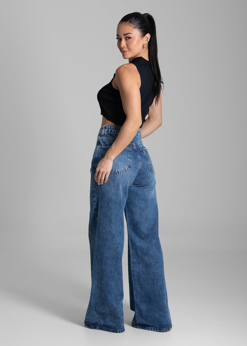 Calça Jeans Sawary Super Wide Leg - 281799 AZUL
