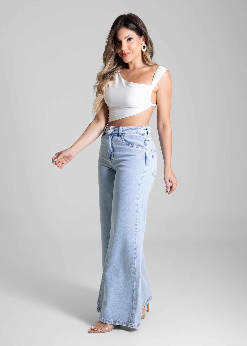 Calça Jeans Sawary Super Wide Leg - 281810 PRETO
