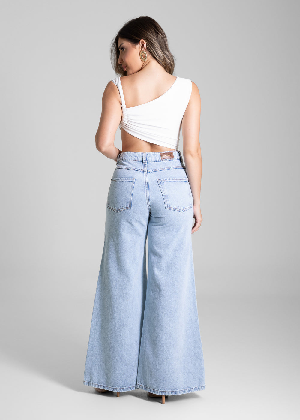 Calça Jeans Sawary Super Wide Leg - 281810 PRETO