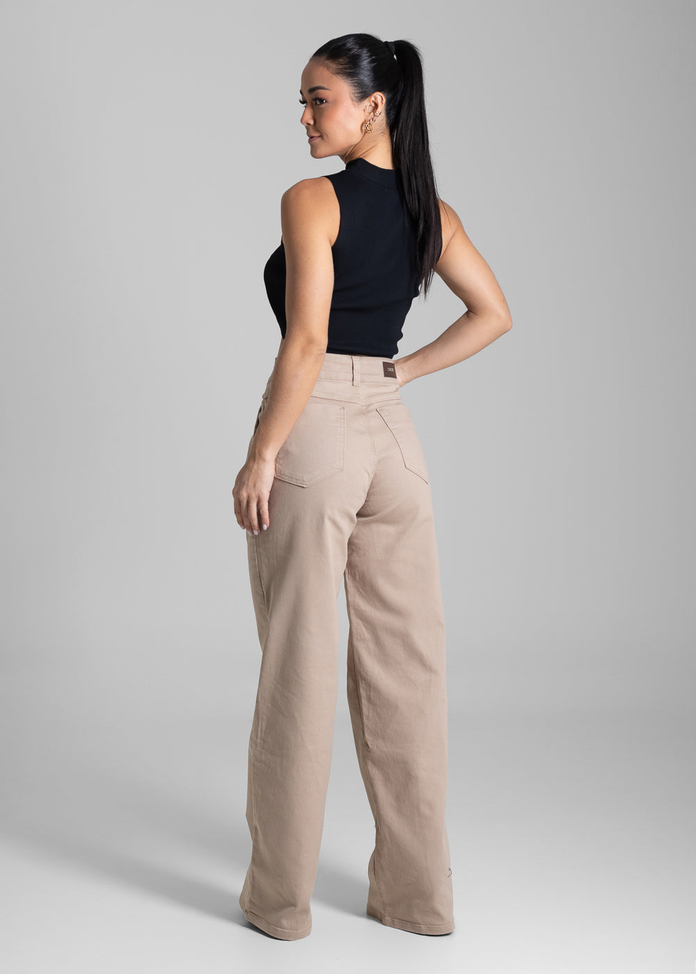 Calça Sarja Sawary Wide Leg - 281825 BEGE