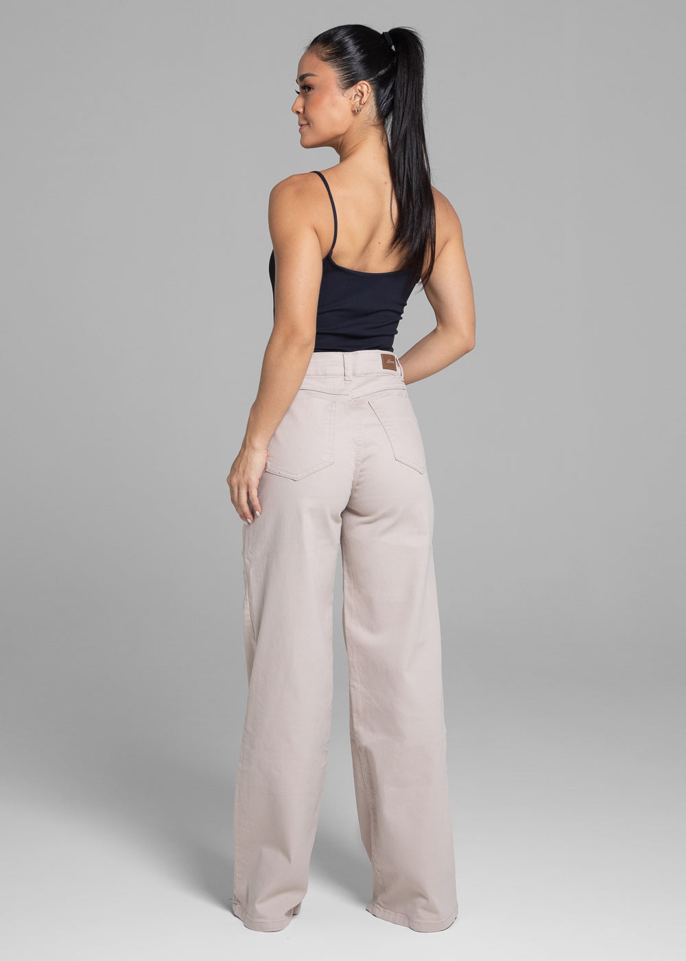 Calça Sarja Sawary Wide Leg - 281826 BEGE