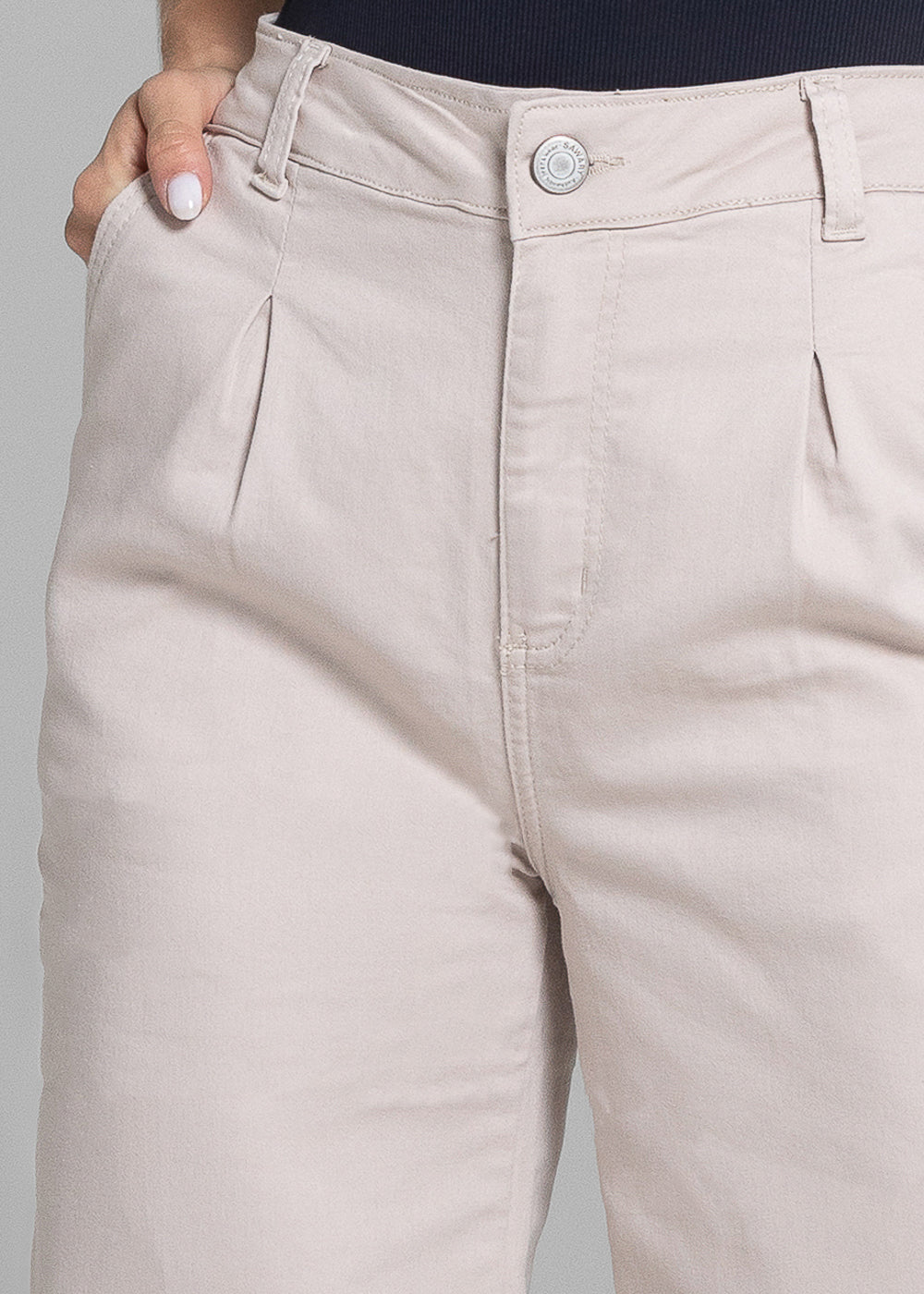 Calça Sarja Sawary Wide Leg - 281826 BEGE