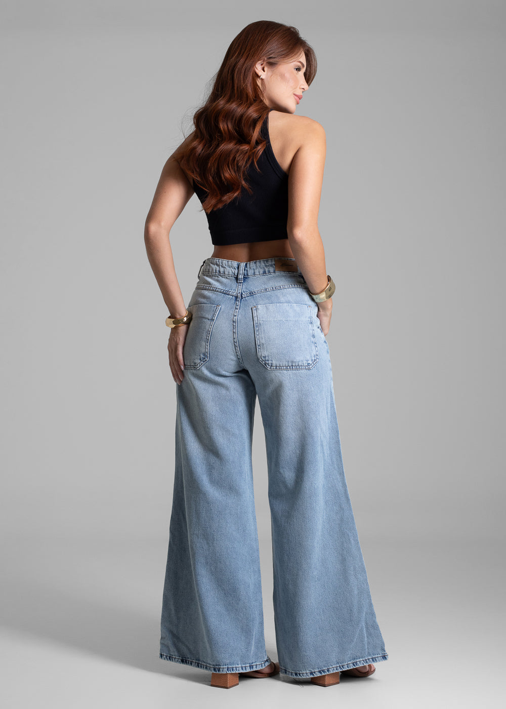 Calça Jeans Sawary Super Wide Leg - 281828 AZUL
