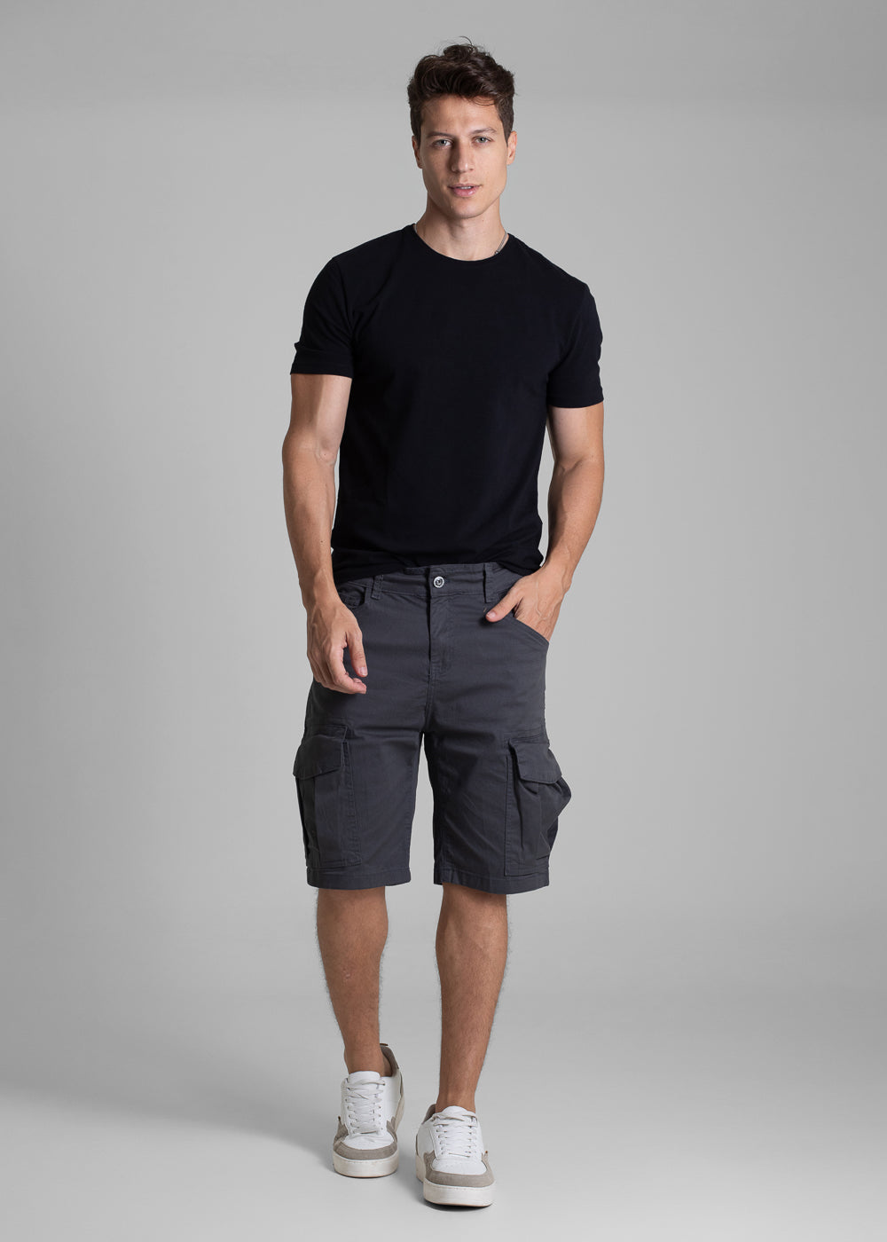 Bermuda Sarja Cargo Sawary - 281850 CINZA