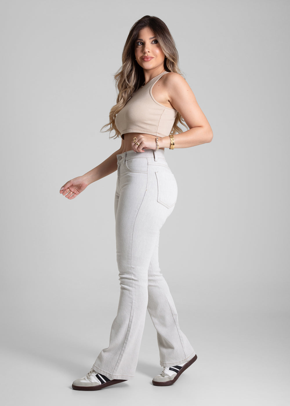 Calça Sarja Sawary Boot Cut Petit - 281851 MESCLA