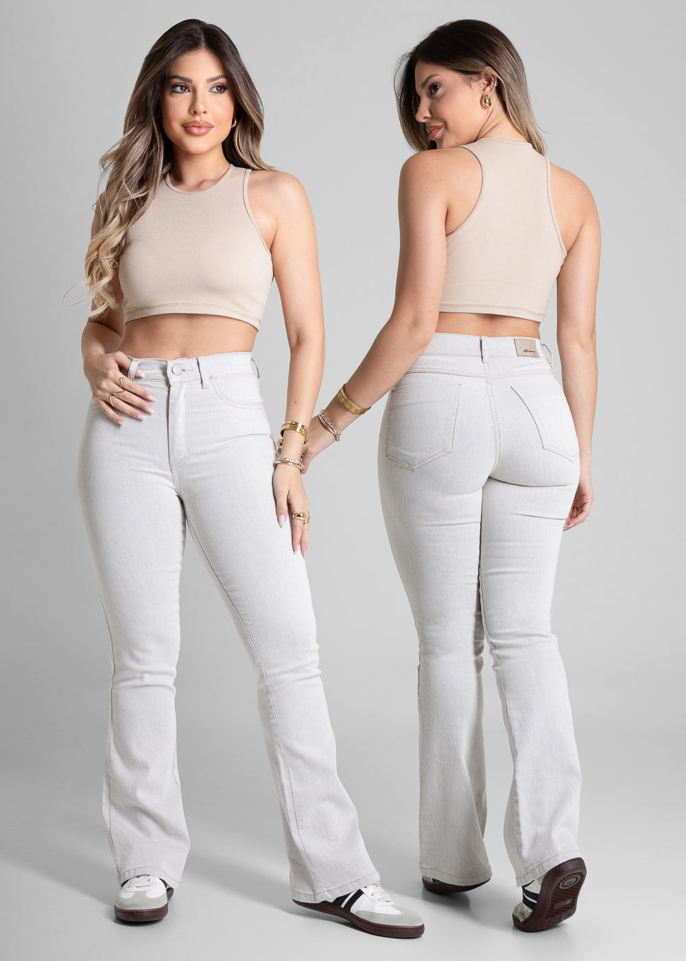 Calça Sarja Sawary Boot Cut Petit - 281851 MESCLA