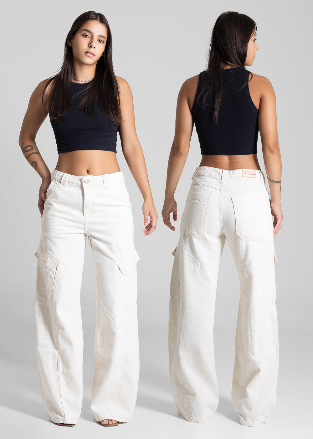 Calça Sarja Sawary Wide Leg - 281870 CRU