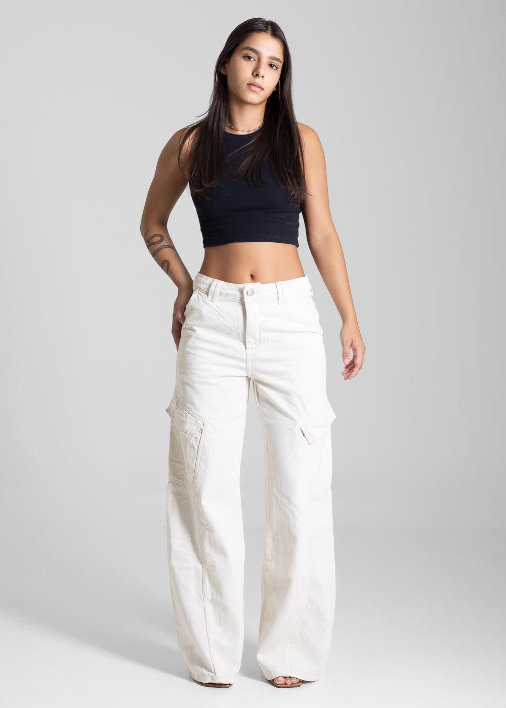 Calça Sarja Sawary Wide Leg - 281870 CRU