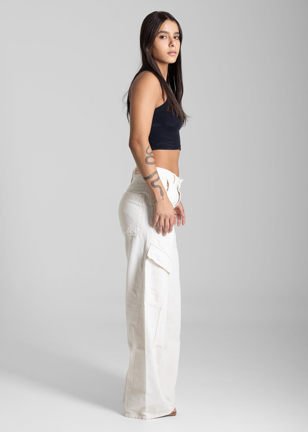 Calça Sarja Sawary Wide Leg - 281870 CRU