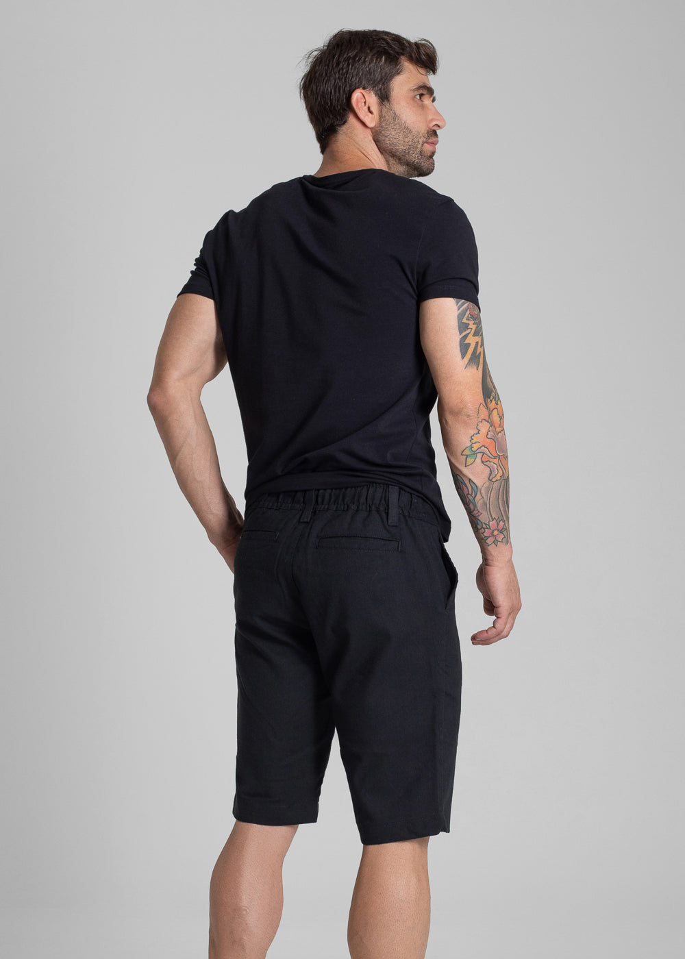 Bermuda Linho Sawary - 281876 PRETO