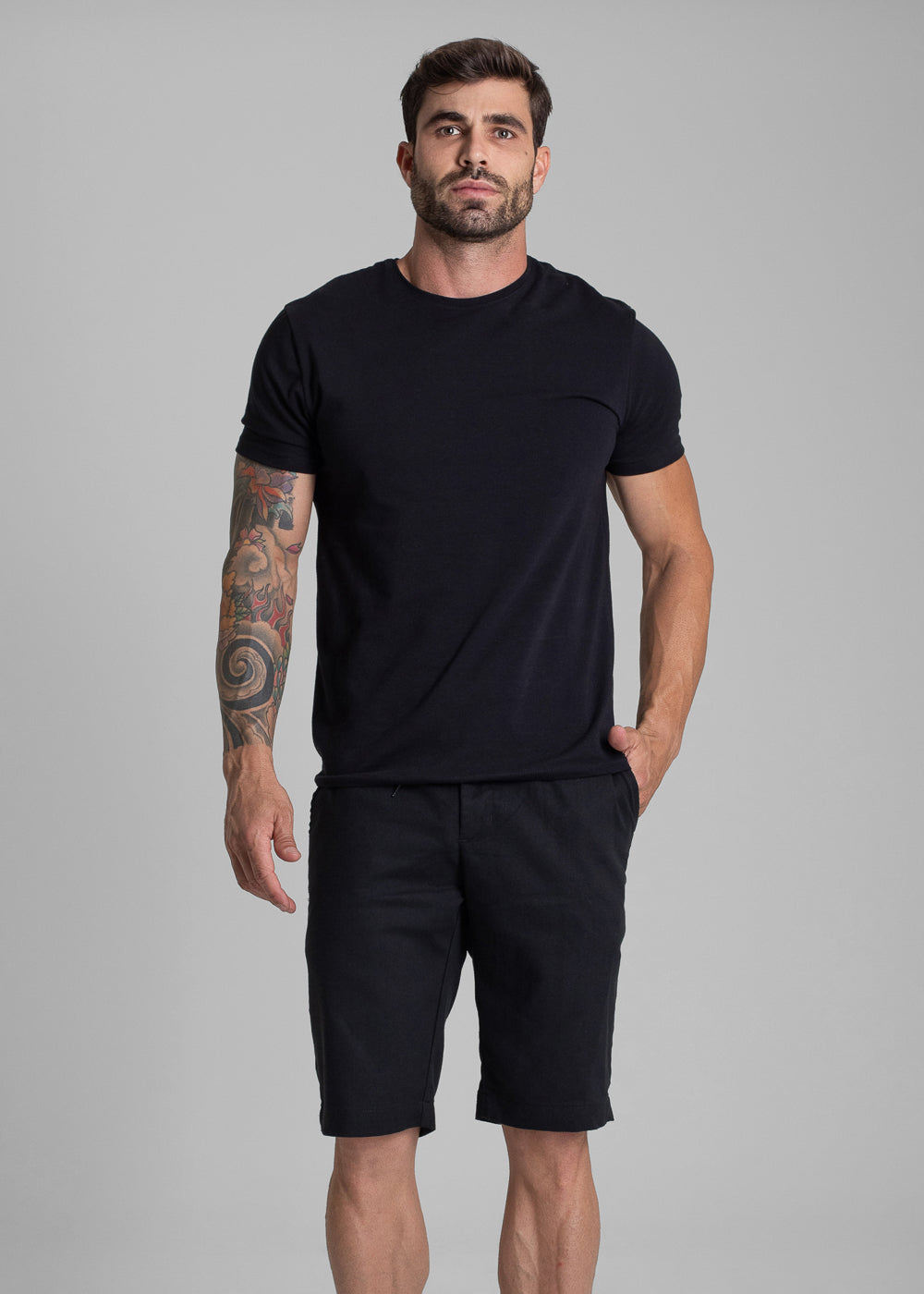 Bermuda Linho Sawary - 281876 PRETO