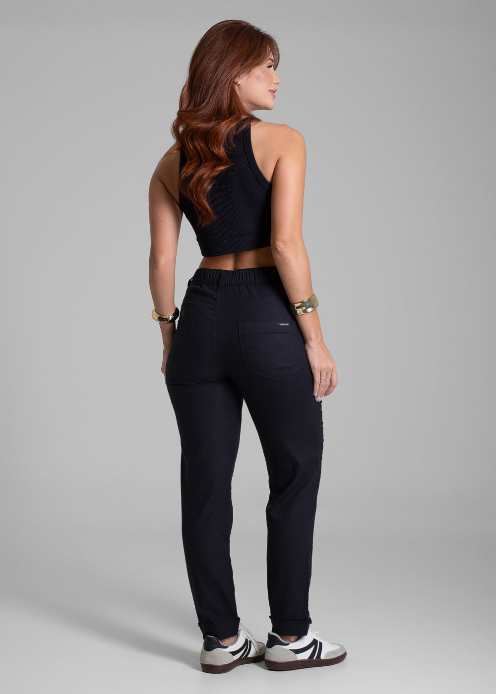 Calça Linho Sawary Reta - 281881 PRETO