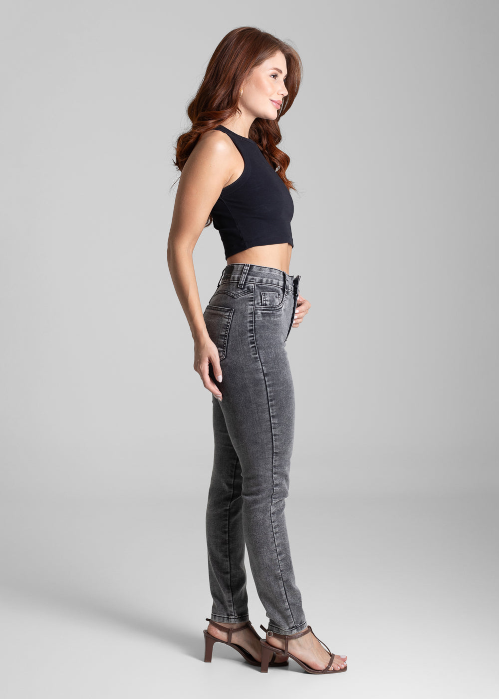 Calça Jeans Sawary Cigarrete - 281893 PRETO