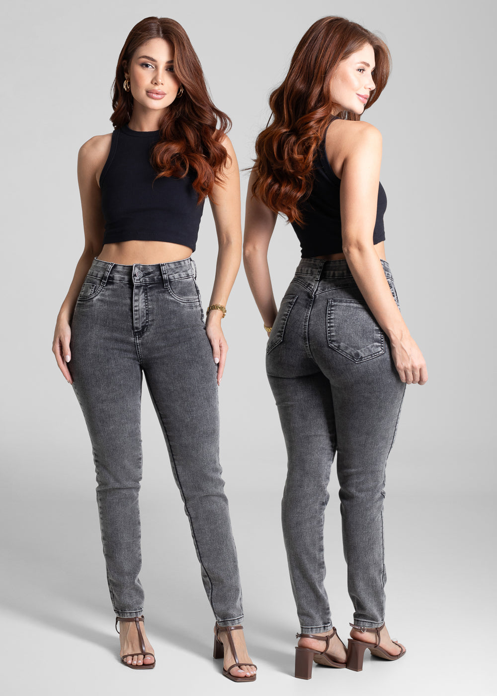 Calça Jeans Sawary Cigarrete - 281893 PRETO