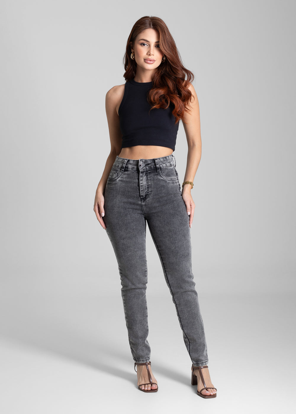 Calça Jeans Sawary Cigarrete - 281893 PRETO