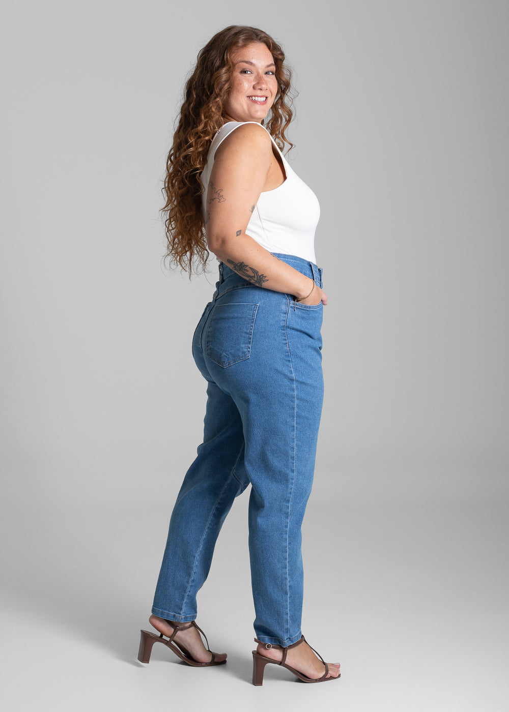 Calça Jeans Sawary Plus Size Mom - 281896 AZUL