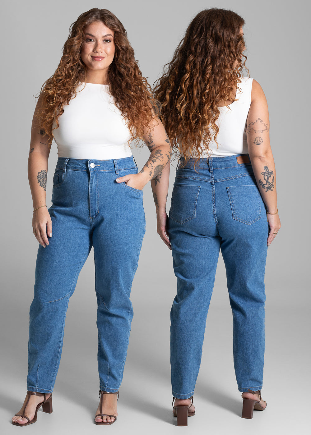 Calça Jeans Sawary Plus Size Mom - 281896 AZUL