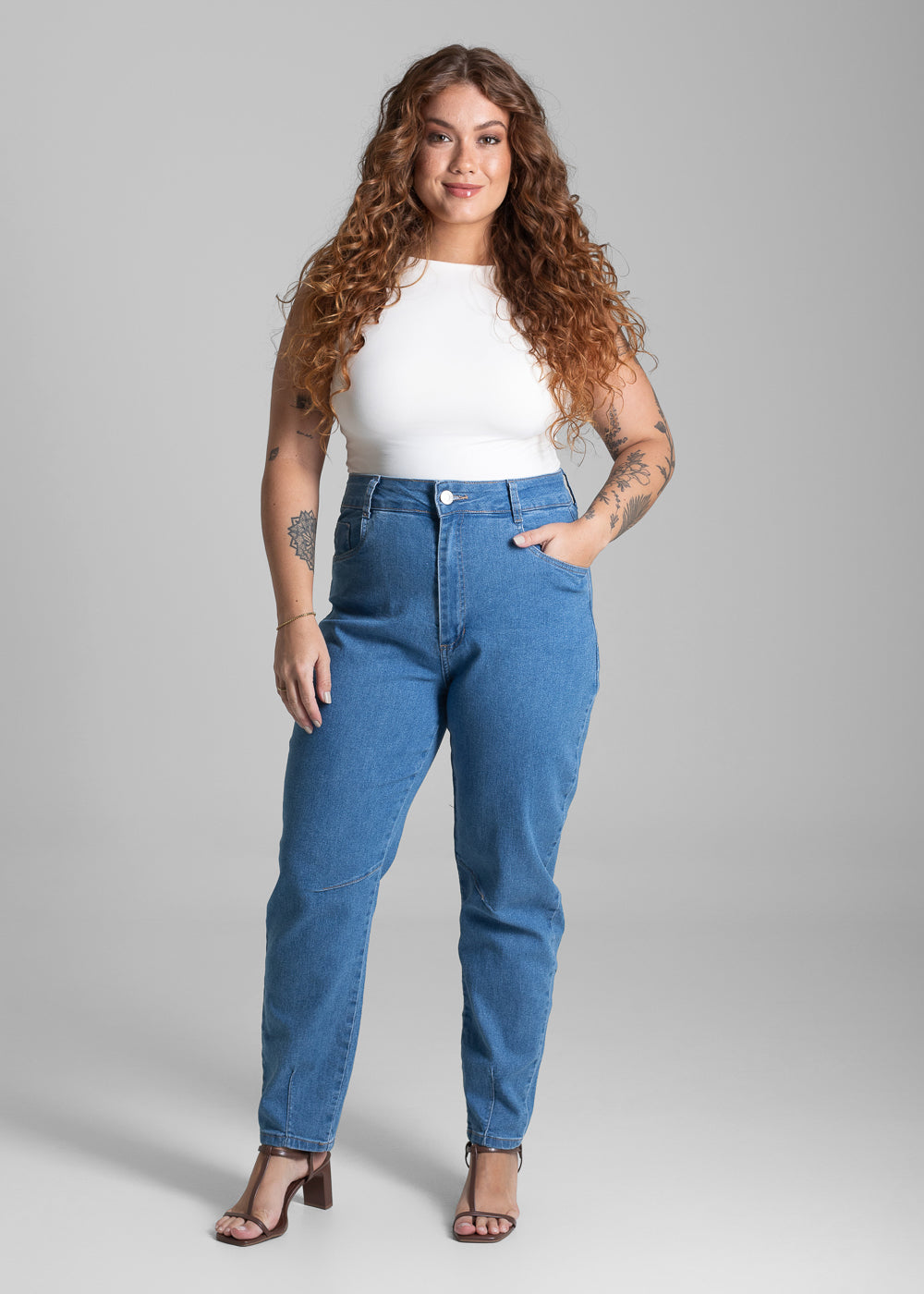 Calça Jeans Sawary Plus Size Mom - 281896 AZUL
