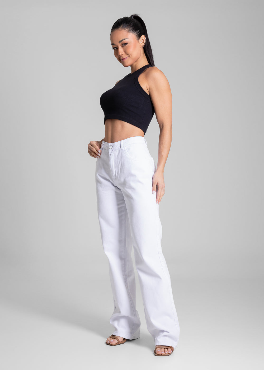Calça Sarja Sawary Wide Leg - 281913 BRANCO
