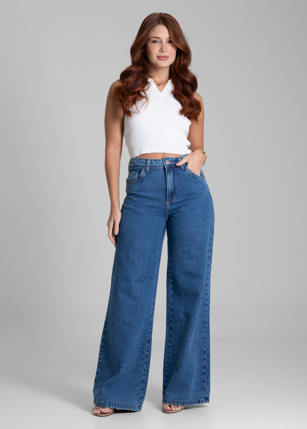 Calça Jeans Sawary Wide Leg - 281921 AZUL