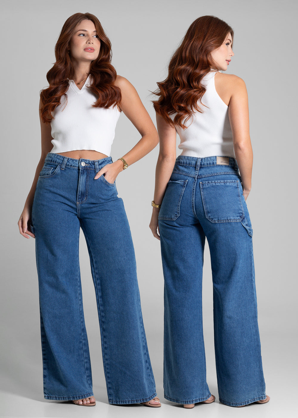 Calça Jeans Sawary Wide Leg - 281921 AZUL