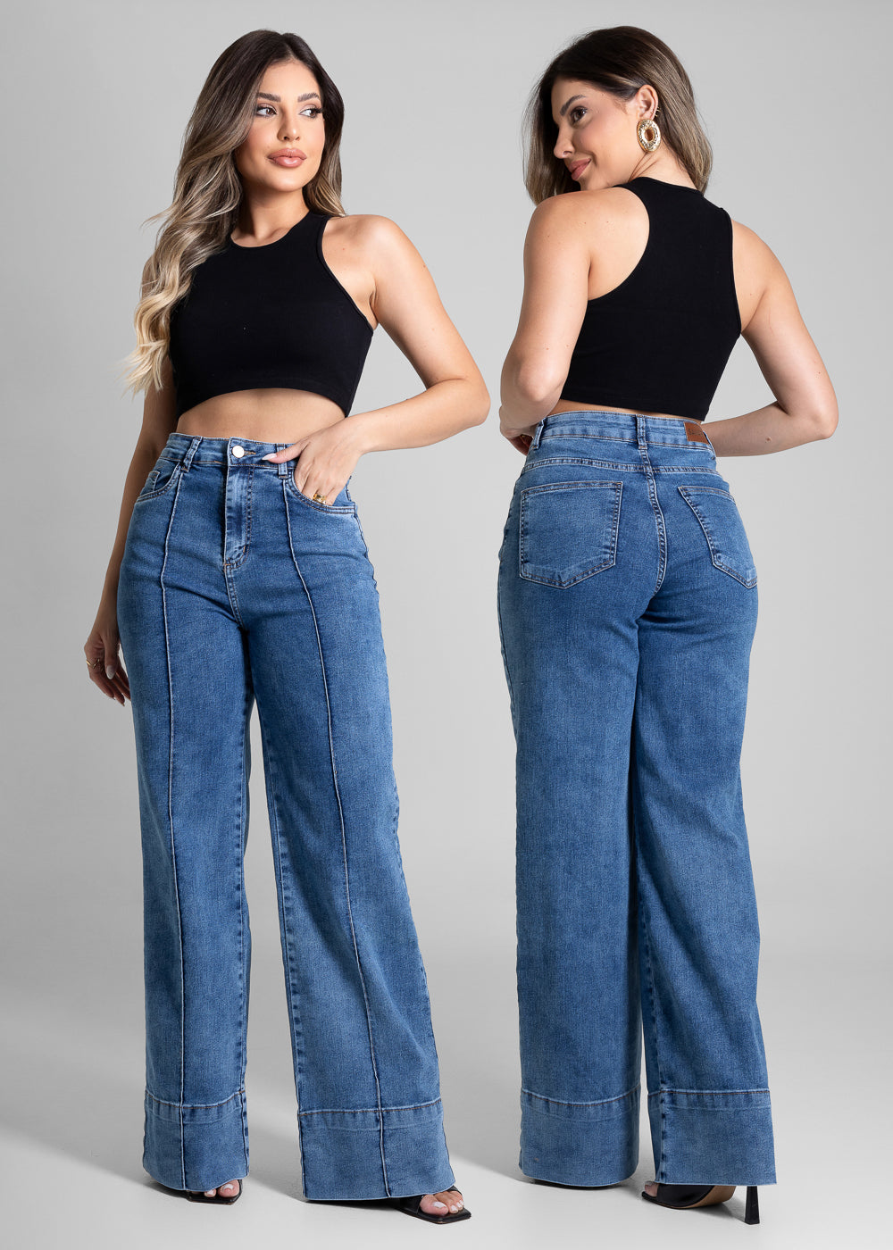 Calça Jeans Sawary Wide Leg - 281764 AZUL