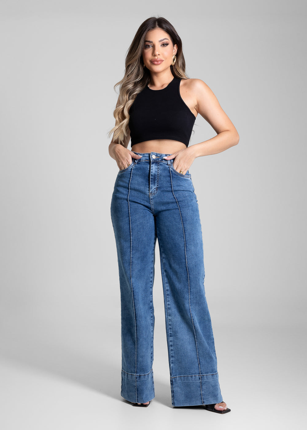 Calça Jeans Sawary Wide Leg - 281764 AZUL