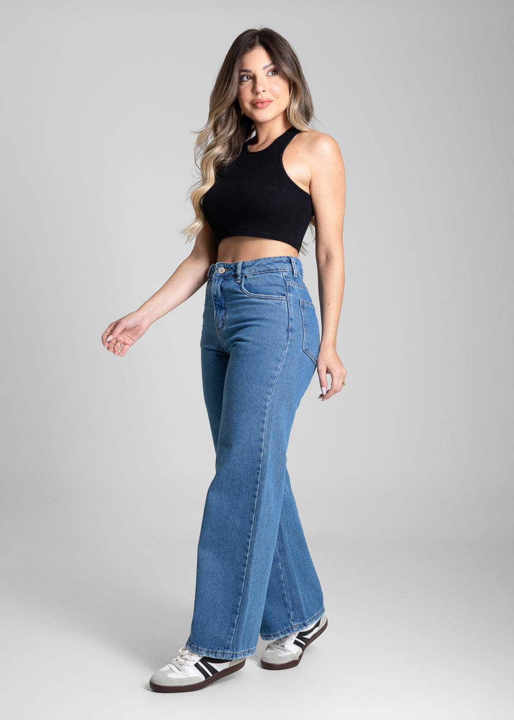 Calça Jeans Sawary Wide Leg Petit - 281937 AZUL