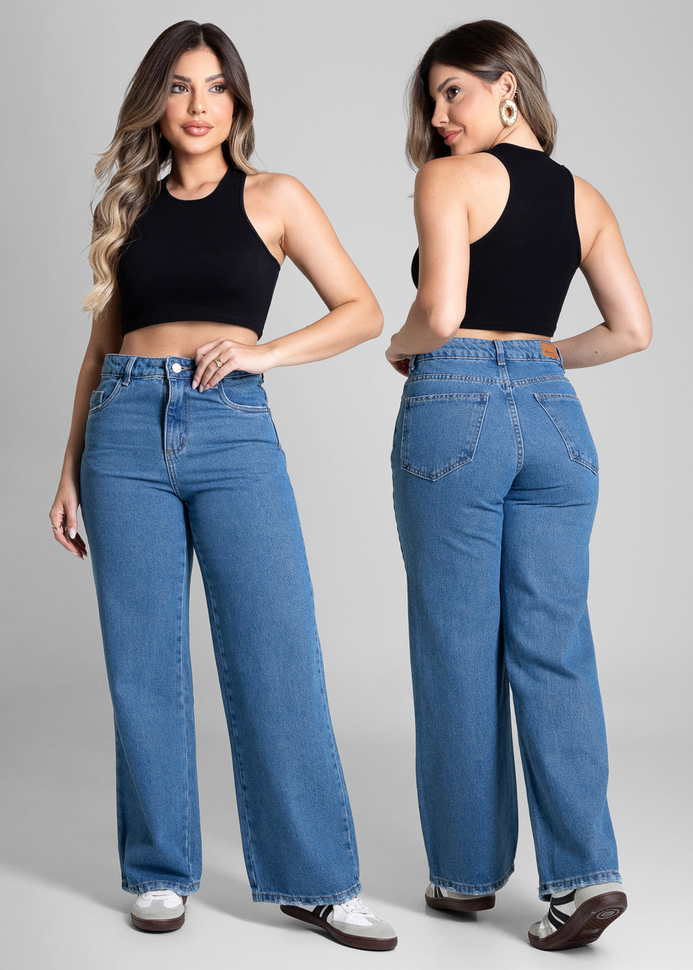 Calça Jeans Sawary Wide Leg Petit - 281937 AZUL